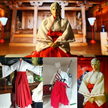 NRTOYS 1/6 Feminin Figura de Acțiune NR20 Vrăjitoare Includ Saboti+Arcul și Săgeata Kimono Miko Costum Set de 12