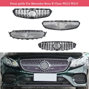 Pentru Mercedes-Benz E-Class W212 W213 styling Auto Mijlocul grila plastic ABS Argintiu Negru bara fata grill Auto Center Grila