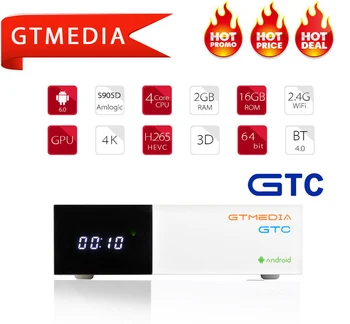 GTMEDIA GTC receptor de Satelit 4K DVB-C DVB-T2, DVB-S2 decodor android 6.0 Caseta de TV Tuner M3u netflix cu Europa cline Set Top Box
