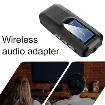 Display LCD audio wireless adaptor 3-in-1 audio receptor-transmițător jack de 3,5 mm stereo USB adaptor PC TV