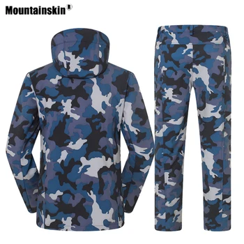 Mountainskin Bărbați Femei Fleece Camuflaj Drumeții Softshell Jacheta Pantaloni Impermeabil Sporturi în aer liber Camping Schi Trekking Seturi VA559