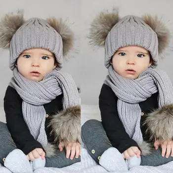Noi Arrivels Copii Pentru Copii Copilul Sugar Cald Iarna Croșetat Tricot Pălărie Beanie Cap Eșarfă
