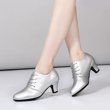 Noul Profesionale Moderne Pantofi de Dans Ballroom Tango Salsa Latin Cauciuc Talpă Moale pentru Femei/Femei /Fete 5CM Tocuri din Piele Strălucitoare