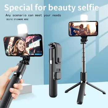 Selfie Stick Portabil fără Fir Bluetooth Selfie Stick Trepied Inel de Lumina Pliabil Monopied cu Control de la Distanță pentru Camere de Telefon