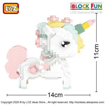 LOZ Diamant blocuri micro burghiu de Crăciun urs cherry blossom rainbow unicorn cal piersici asamblate jucărie blocuri