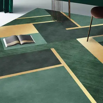 De culoare verde închis aur Geometrice împletit covoare de lux de mari dimensiuni saltea podea pentru living personalizat-a făcut preș dormitor covor de pluș
