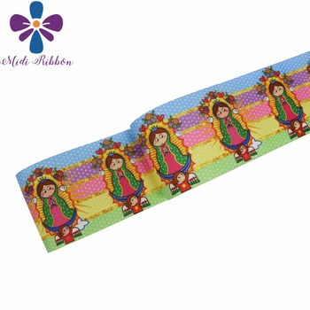 16mm-75mm Mexic Serie Fată Retro Flori Colorate Loc Tipărite Grosgrain/Dușman Ribbon Stripe Geometric DIY Banda de Păr 50yards/rola