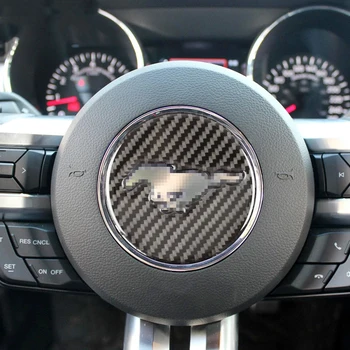 Fibra de Carbon Auto Interior Volan Capacul Panoului Ornamental Sticker Decor pentru Ford Mustang 2016 2017 2018 2019