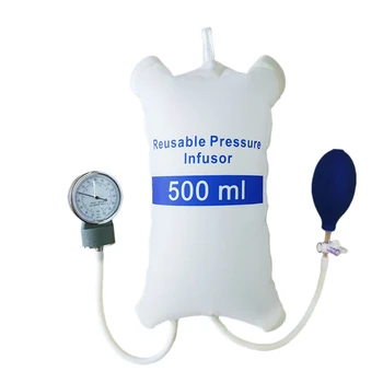 Pompă de perfuzie sub Presiune Sac de 500Ml cu Ecartament și Pompă de Mână Mingea Reutilizabile Presiunea de Perfuzie