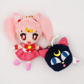 11cm Destul de Soldat Sailor Moon Sailormoon Anime Jucărie de Pluș Chibimoon & Luna-P Mascota Set a 20-a Aniversare de Pluș