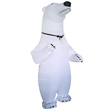 Gonflabil De Urs Polar Costum Adult Carnaval De Halloween Cosplay Petrecere Rochie Fancy Bărbați, Femei, Animale Mascota Ziua Costume Costum