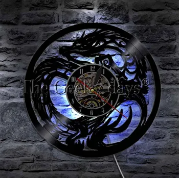 Dungeon Master Dragon LED-uri de Iluminat de Perete de Arta arte Martiale Dragon Lumina de Perete cu Lumionus disc de Vinil Ceas Vinil Lumina