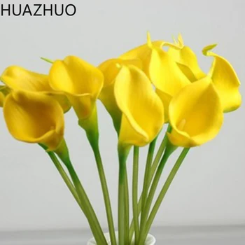 10buc Simulare Calla Lily Flori Artificiale PU Casă Adevărată Flori Decor Petrecere de Nunta Buchet de Flori Decorative