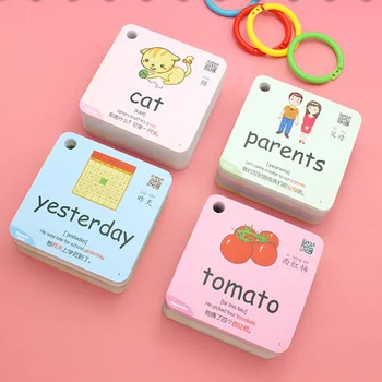 300pcs 600 de Cuvinte în 20 de Categorii Chineză engleză Carduri Flash Pentru Copii Copilul Jucării de Învățare Carduri de Cuvânt Devreme Jucarii Educative