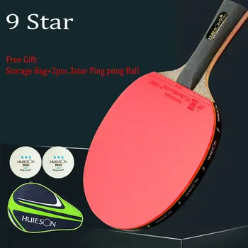 Huieson Racheta de Tenis de Masă 7/8/9 Stele Ping Pong Racheta Mâner Lung Scurt Mâner Dublu Cosuri + 2 buc Profesionale Jocul Bile