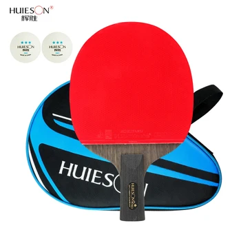 Huieson Racheta de Tenis de Masă 7/8/9 Stele Ping Pong Racheta Mâner Lung Scurt Mâner Dublu Cosuri + 2 buc Profesionale Jocul Bile