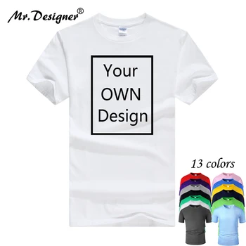 Propria ta imagine de design logo literele de pe tricou bumbac pur de înaltă calitate de cauzalitate unisex barbati tricou Iubitorii mâneci scurte 13 culoare