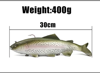 20cm/30cm Mare de Pescuit de Mari Dimensiuni Simula Moale Momeală de Pescuit Momeli Artificiale Momeli pentru Stiuca Swimbait Manivela Momeală de Pescuit pentru Pește Mare