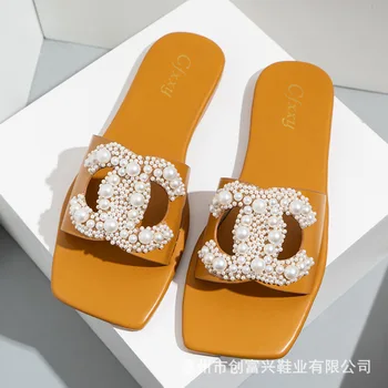 2021 Nou Brand Pentru Femei Papuci De Casa De Moda Bling Stras Catarama Plajă, Tobogane De Vara Sandale Pantofi Sandale Flip Flop 37-42