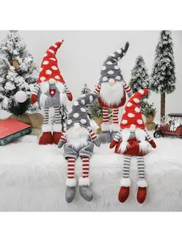 Elf de crăciun Decor lucrate Manual Dungă Stând în Picioare Gnome suedeză Păpușă Jucărie H58C