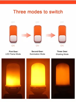 LED-uri cu Efect de Flacără Becuri 4 Moduri cu Susul în jos Efect Simulat Lumini Decorative Vintage Flacără de Lampă pentru Decor Acasă