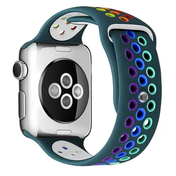 Curea din silicon Pentru Apple Watch Band 44mm 40mm Pentru iWatch Trupa 42mm 38mm Respirabil Bratara Pentru Apple Watch 6 5 4 3 2 1 Se Curea