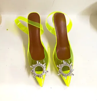 VIISENANTIN Bomboane de Culoare Lady Vara Sandale Pantofi Sandale Subliniat Toe Transparente din PVC Clar Jeleu Sandale cu Catarama Cristal Decor
