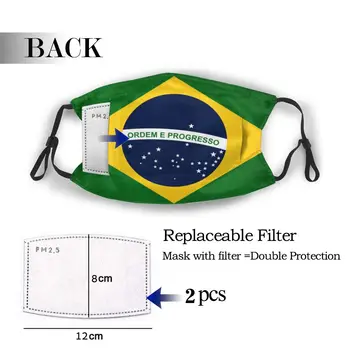 Mască de protecție cu filtru Brazilia Flag (1) anti praf PM2.5 reutilizarea adult teen fata de copil