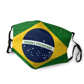 Mască de protecție cu filtru Brazilia Flag (1) anti praf PM2.5 reutilizarea adult teen fata de copil