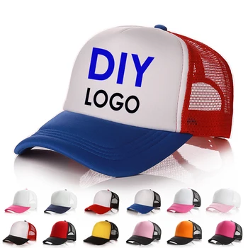 Caluriri 1 BUC Gratuit de Imprimare Logo-ul Personalizat Plasă de Trucker Hat Moda Barbati Femei Copii Pălărie de Călătorie Echipa de Baseball Capac Capac Truker