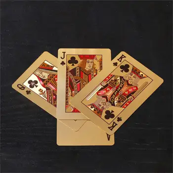 Golden Carti de Joc Folie de Aur de Joc Carte de Joc Carte de Aur de 24K Folie de Plastic Poker Durabil Impermeabil Card De Echipă în aer liber