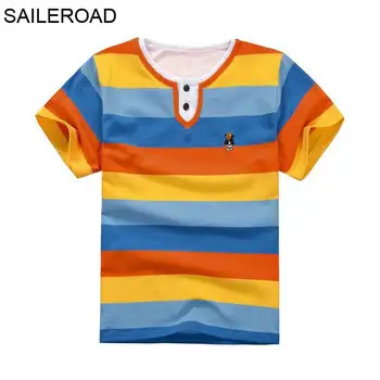 SAILEROAD Bumbac Adolescenți Copii Băieți Fete Tricou Nou 8-15 Culori Dungi Casual Adolescent Băieți Topuri Haine