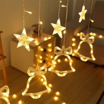 Crăciun Ghirlanda 3m LED Lumini de Basm Cortina Lampa UE/SUA Lumini de Crăciun Șir de Exterior Decoratiuni de Craciun pentru Casa Noua Anul 2021