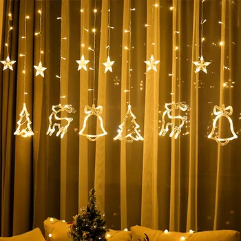 Crăciun Ghirlanda 3m LED Lumini de Basm Cortina Lampa UE/SUA Lumini de Crăciun Șir de Exterior Decoratiuni de Craciun pentru Casa Noua Anul 2021