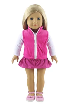 1 Set Roz de Moda Casual, Costumul de 18 Inch American Doll Cadouri pentru Copii