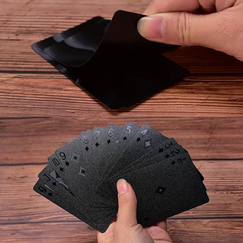 Carduri De Plastic Impermeabil Negru Cărți De Joc De Colectare Black Diamond Poker Carduri Cadou Creativ De Carti De Joc Standard 1 Set