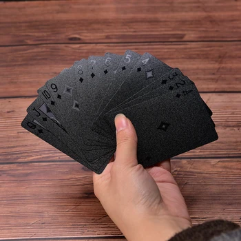 Carduri De Plastic Impermeabil Negru Cărți De Joc De Colectare Black Diamond Poker Carduri Cadou Creativ De Carti De Joc Standard 1 Set