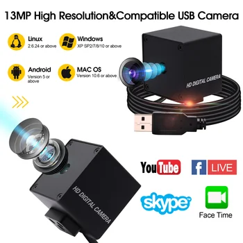 Autofocus aparat de Fotografiat USB de Înaltă Rezoluție 13MP USB2.0 SONY IMX214 CMOS Color Mini Webcam USB Camera pentru documente pașaport scanner