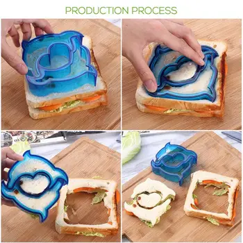 OUNONA Sandwich Freze Mucegai Oțel Inoxidabil de Legume Matrite Plastic Pâine Biscuiți Cuțite de Bucătărie Fondant de Patiserie de Copt Instrumente