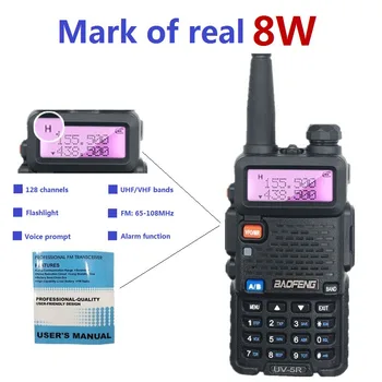 Real 8W Baofeng UV-5R Walkie Talkie UV 5R Puternic Amatori Ham Radio CB Statia UV5R Dual Band de Emisie-recepție 10KM Interfon Vânătoare