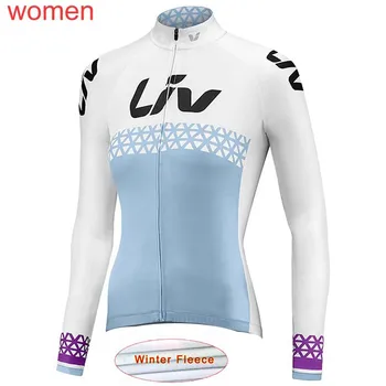 Noi Liv Termică Iarna Fleece Ciclismo Femei cu Maneci Lungi cu Bicicleta Ciclism Jersey Respirabil Ciclism Îmbrăcăminte 2901LJP