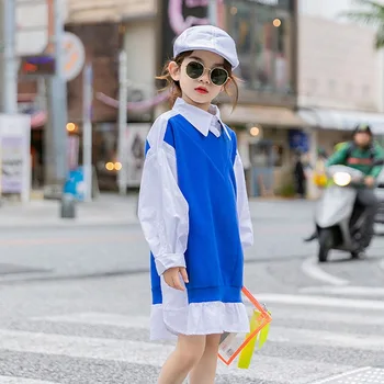 Coreea de Îmbrăcăminte pentru Copii Fete Tricouri Maneca Lunga 2020 Nouă de Primăvară și de Toamnă 3-13 ani Copii vechi Colegiu Stil Camasa