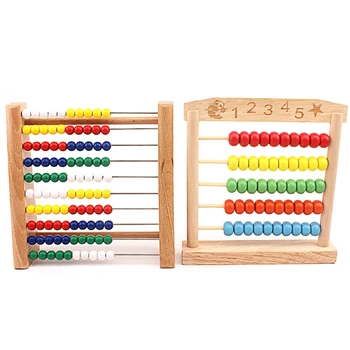 Abac din lemn Baby Matematica jucarii Curcubeu Șirag de mărgele Clasic de Calcul Cadru Monterssori Jucărie din Lemn de Învățare Timpurie, de Învățământ Lemn de Fag