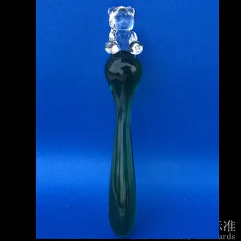 19cm Urs Sticlă anal plug glonț jucarii sexuale pentru femei om G SPOT cristal verde anal lesbiene gay Stimularea anusului FUND jucarii Magazin