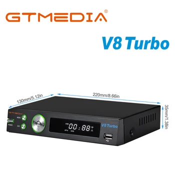 GTMEDIA V8 Turbo DVB-S2/S2X/T2/Cablu/J. 83B Receptor de Satelit WIFI H. 265 Suport Youtube,IPTV,Unicable,multi-cameră PK V8 Pro2