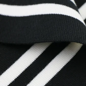 Fine Stripe Cotton Stretch Tricot cu Decolteu Manșetă Betelie Rib Trim Pulover Tesatura Pentru Pulover de Baseball accesorii de Îmbrăcăminte