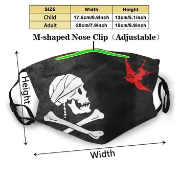 Jack Căpitan Pirat Cu Steag Negru De Imprimare De Moda Reutilizabile Amuzant Pm2.5 Filtru De Gura Masca De Fata