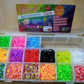 1500pcs Colorate de Cauciuc Loom Bands Elastice DIY Box set Fete Cadou Tesut Brățară set de scule pentru Copii Jucarii pentru Copii de 7 8 10 Ani