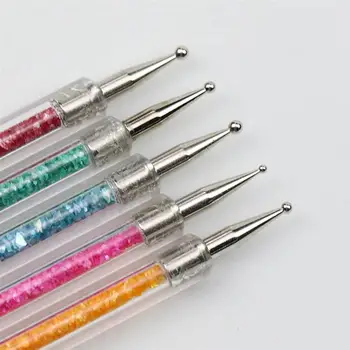 5Pcs Nail Art Pensule Unghii Stilou Dotting Cap Dublu de Unghii Desen Stilou Pix cu Gel UV Manichiura Instrument