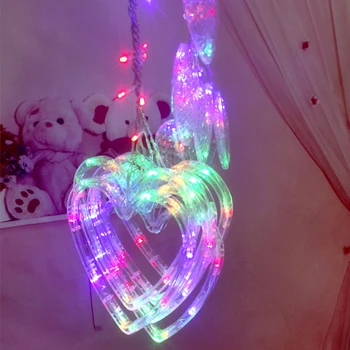 2,5 M 138LED UE Plug în formă de Inimă cortina lumina de basm șir de Crăciun ghirlanda de lumini pentru petrecere de Craciun decor de nunta lampa